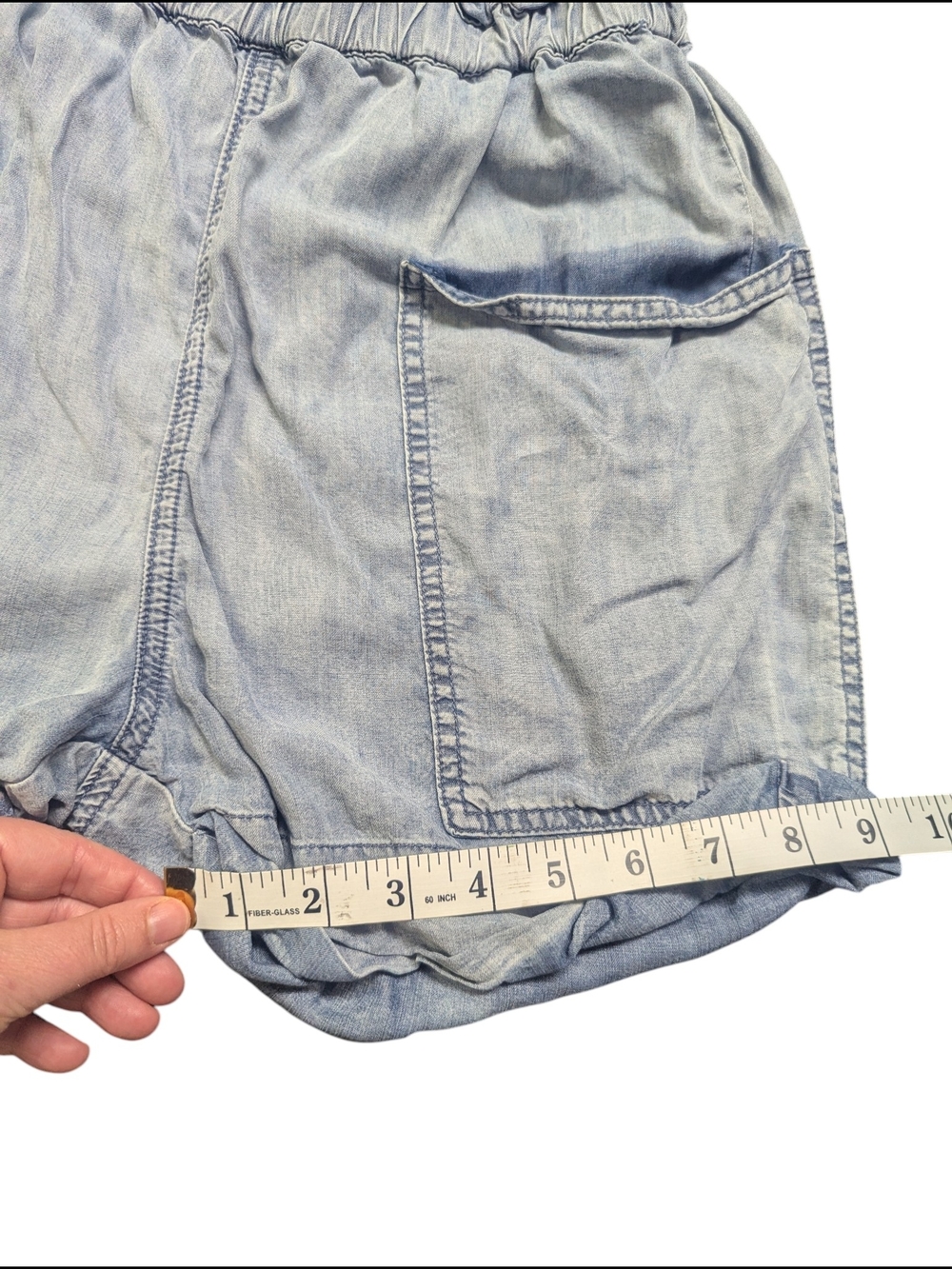 Wilfred Light Blue Elastic Waist Denim Shorts Size S - Picture 9 of 10
